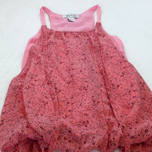 *Relisted* Myth NYC Women's Pink Floral Summer Tank Top Blouse Tie Decor S - Picture 7 of 14